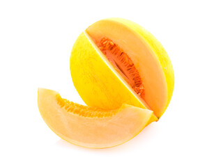 Yellow melons on a white background