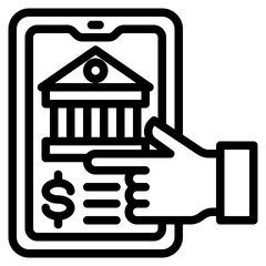 bank outline style icon
