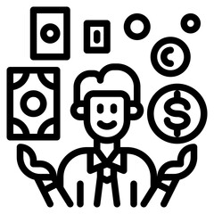 businessman outline style icon
