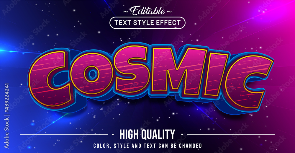 Poster Editable text style effect - Cosmic text style theme.