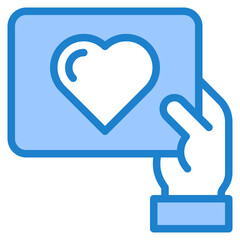 hand blue style icon