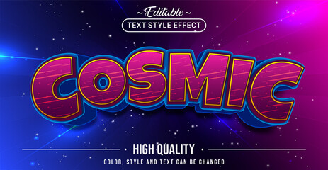 Editable text style effect - Cosmic text style theme. © Rtn_Studio