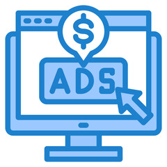 advertising blue style icon