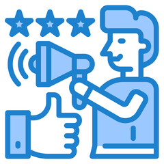 advertising blue style icon