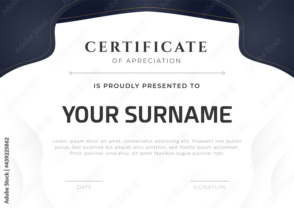 Poster elegant certificate design template. luxury shape frame with clean background. vector ready to print