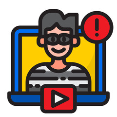 robber color line style icon