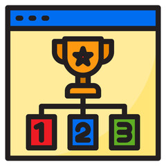 trophy color line style icon