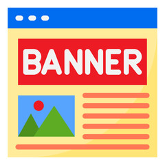 banner flat style icon