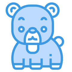Bear blue line icon
