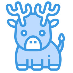 Deer blue line icon
