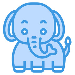 Elephant blue line icon