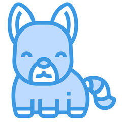 Fox blue line icon