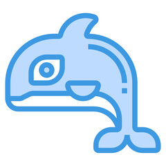 Orca blue line icon