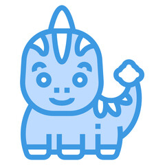 Parasaurolophus blue line icon