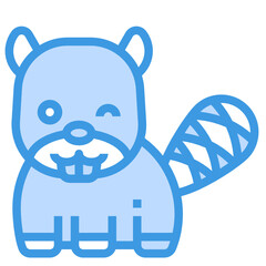 Raccoon blue line icon