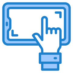 Fototapeta premium mobilephone blue style icon