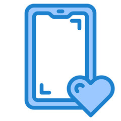 Obraz premium smartphone blue style icon