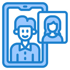 smartphone blue style icon