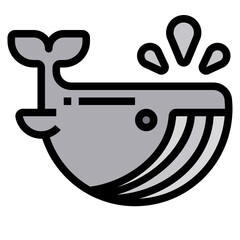 Whale line icon