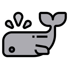 Whale line icon