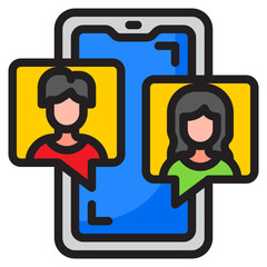 smartphone color line style icon