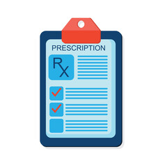 RX medical prescription drug vector illustration. Doctors and pills. Vector rx prescription.