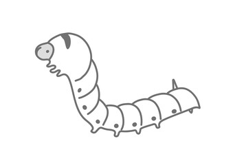 蚕の幼虫　御蚕様のイラスト　頭上げのポーズ