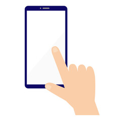 スマートフォンを操作する手　片手