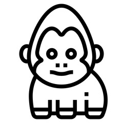 Gorilla line icon