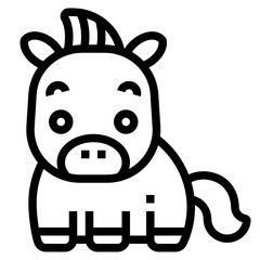 Horse line icon