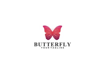beautiful butterfly logo with a beautiful gradient color blend perpaduan