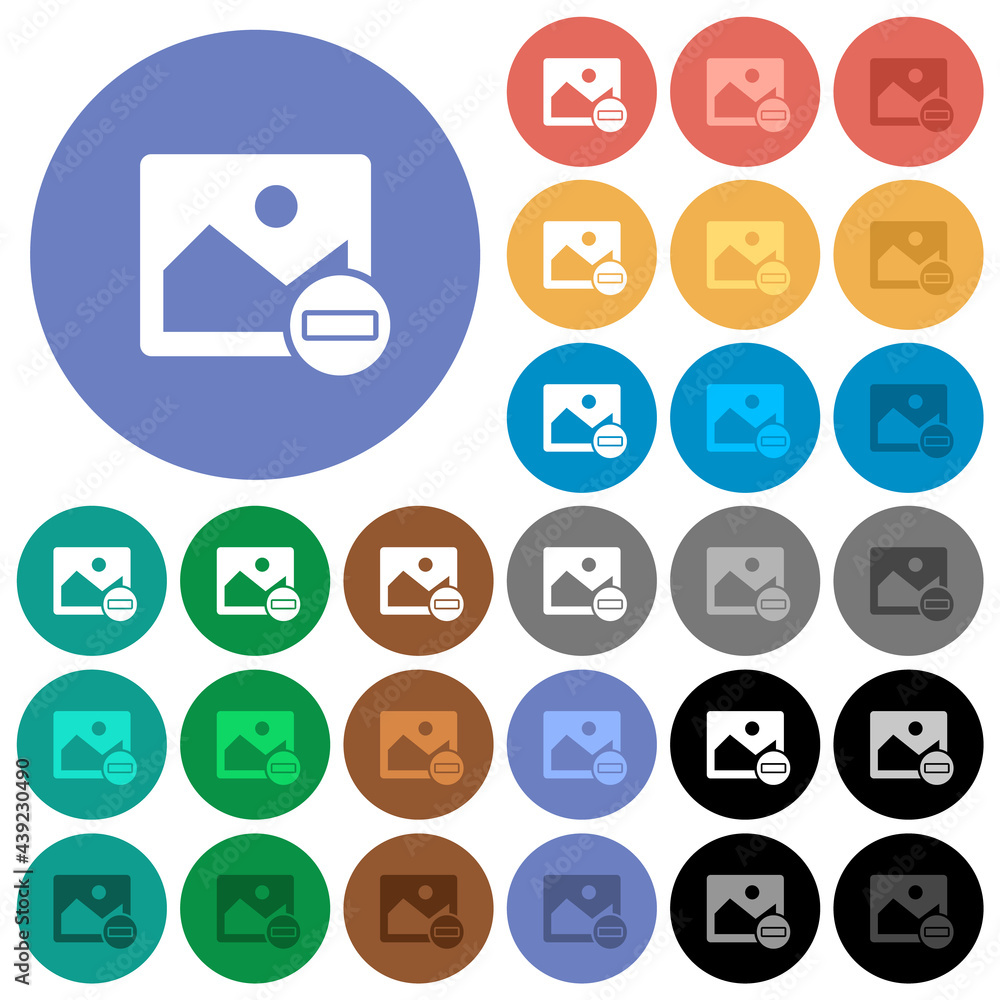 Poster remove image round flat multi colored icons