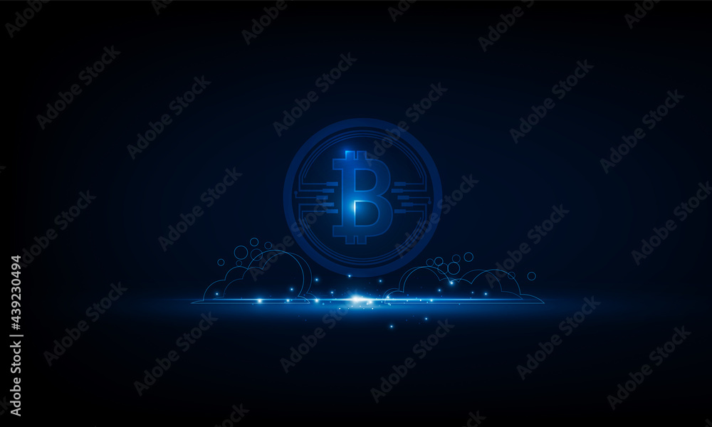 Poster abstract business start up light out technology background hitech communication bitcoin in futuristi