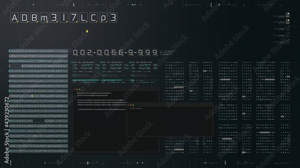 Aufkleber Cyber Crime concept : A programmer hacker trying to breached crypto currency address security by using algorithm source code to exploit weakness in password security