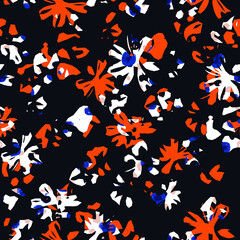 Modern minimalist abstract tropical wild plants leaves and florals illustration pattern. Creative collage contemporary seamless pattern. Fashionable template for design. Bohemian style.