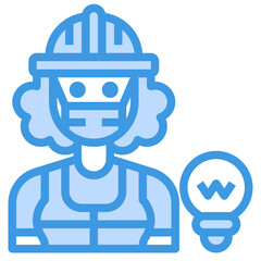 Electrician blue line icon