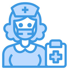 Nurse blue line icon