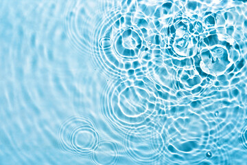Abstract transparent liquid background with concentric circles and ripples. Spa concept. Soft focus