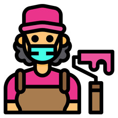 Painter line icon