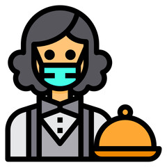 Waiter line icon