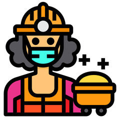 Worker line icon