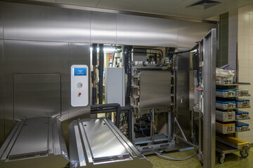  opened steam sterilizer in a hospital is repaired