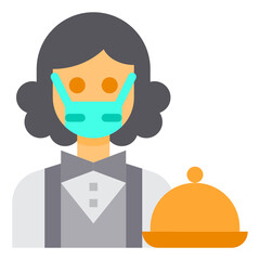 Waiter flat icon
