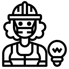 Electrician line icon