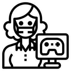 Gamer line icon
