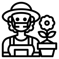 Gardener line icon