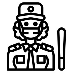 Security Woman line icon