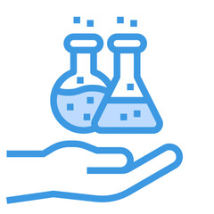 Flask blue line icon