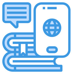 Knowledgw blue line icon