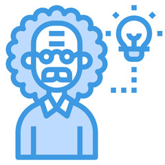 Teacher blue line icon